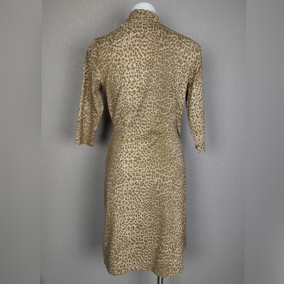 J. McLaughlin Panama Catalina Cloth Faux Wrap Animal Print Dress Size Medium - Picture 3 of 13